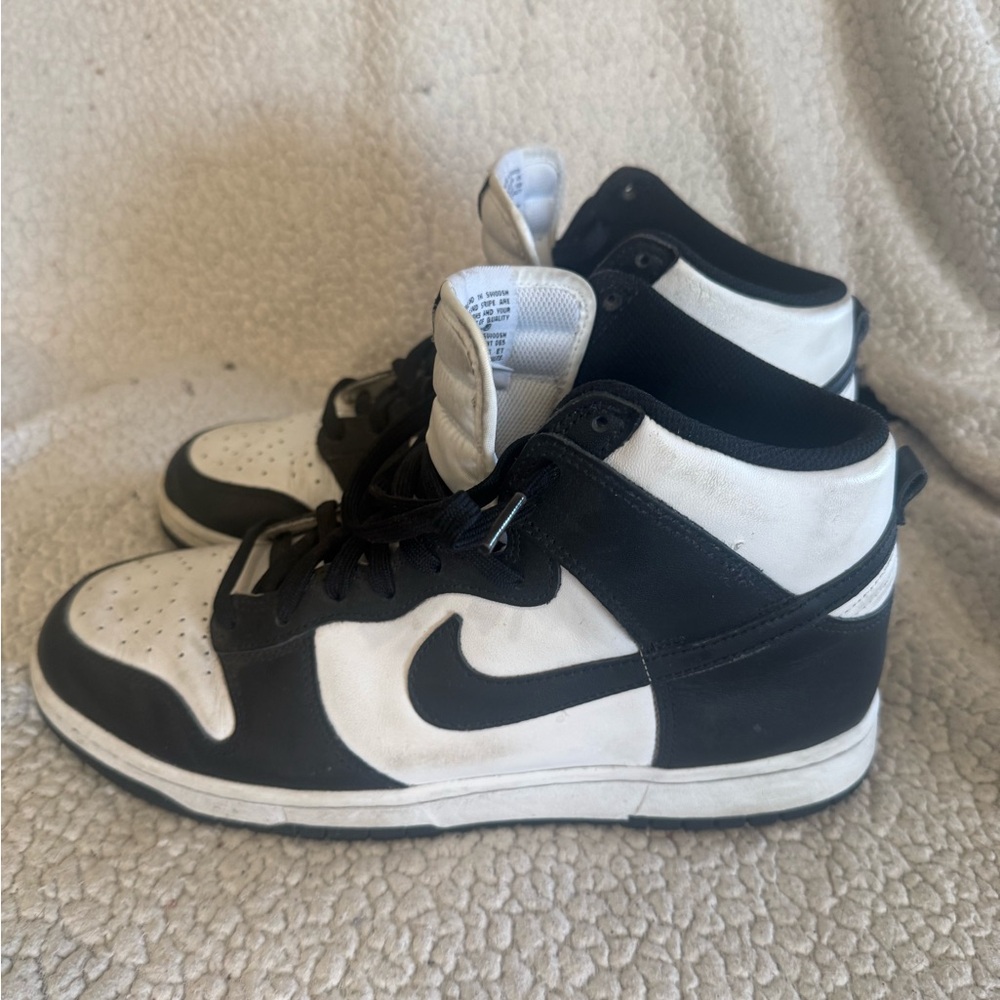 Nike Dunks Black and White High-Top Sneakers